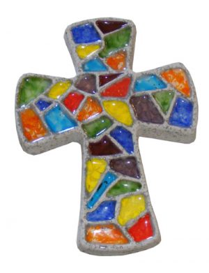 Lava Stone Stained Glass Cross