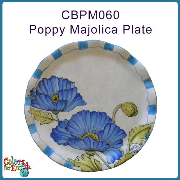 Poppy Brushstroke Majolica Plate-PDF