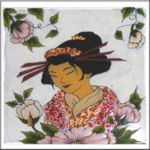 Geisha With Flowers Glass-PDF