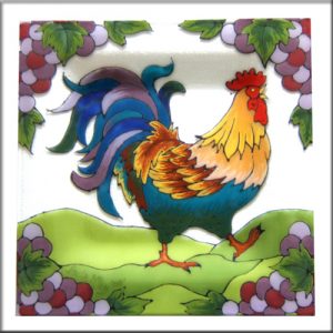 CBPM049 - Rooster & Grape Plate-Glass-PDF