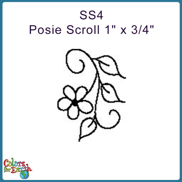 SS4 Posie Scroll 1" x 3/4"