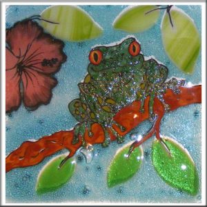 BubbleART Glass Frog Tile