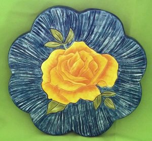 PMCG123 - Yellow Rose Carved Trivet-PDF
