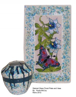 Stained Glass Plate & Vase