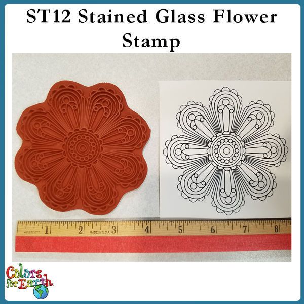 ST12 Stained Glass Flower Stamp