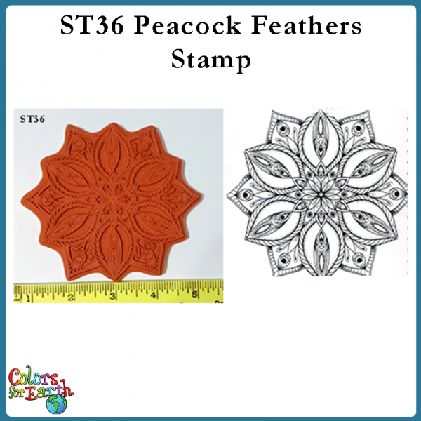 ST36 Peacock Feathers Stamp