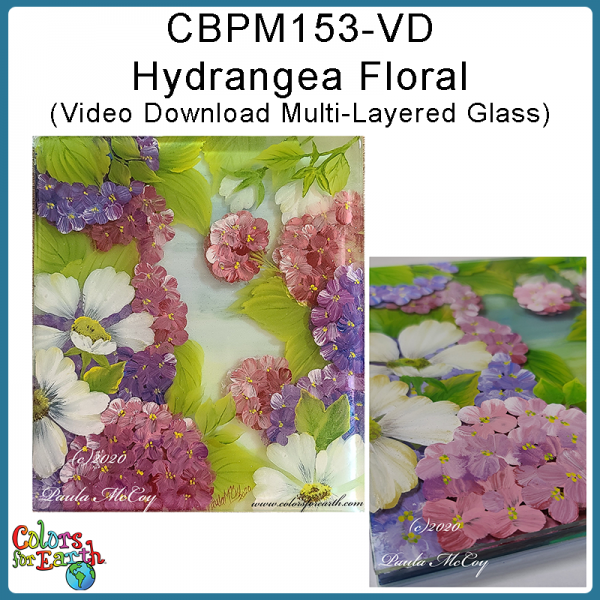 CBPM153 - Hydrangea Floral Layered Glass