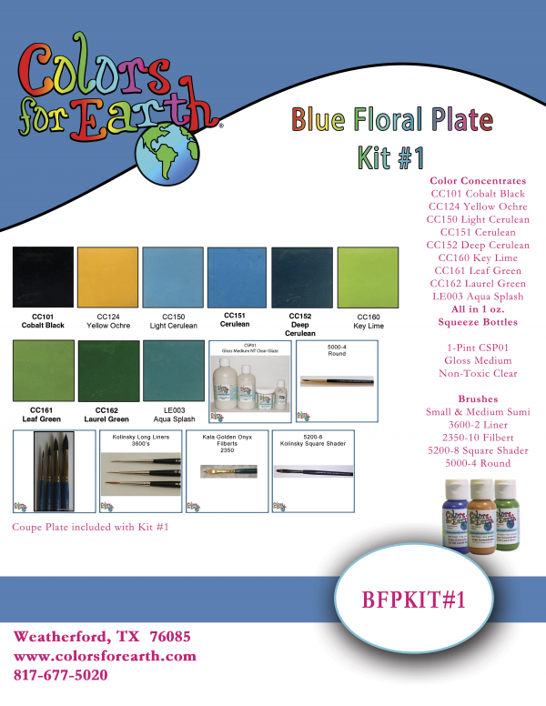Blue Floral Plate Kit