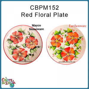 Red Floral Plate