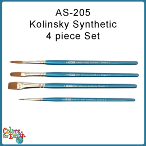 AS-205 Kolinsky Synthetic Brush Combo Set 4 pcs