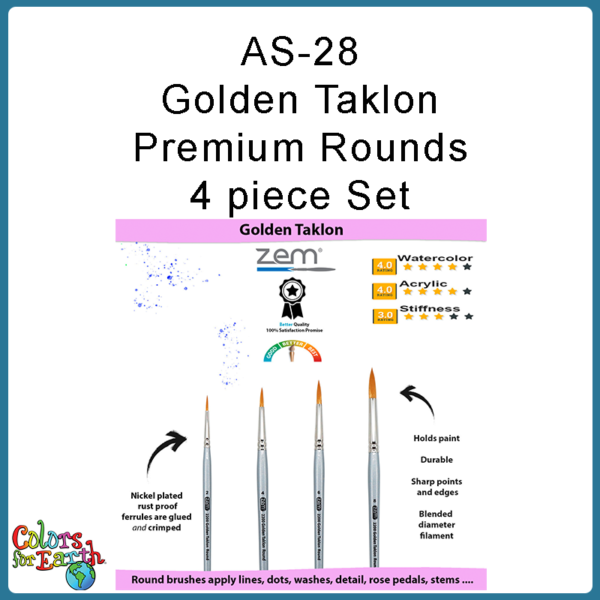 AS-28 Golden Taklon Premium Round 4 pc Set - Image 3