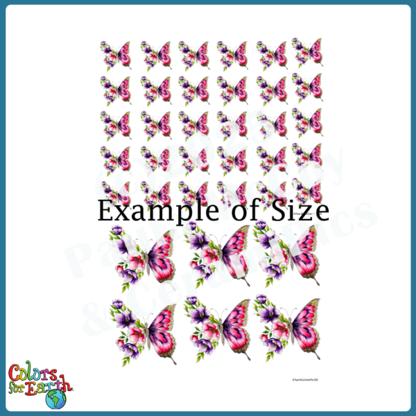 Floral Butterfly Colored - Waterslide Decals - Image 2