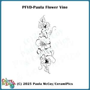 Paula Flower Vine Line Art - Waterslide Decals