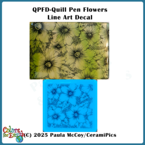 Quill Pen Flowers - Waterslide Decals