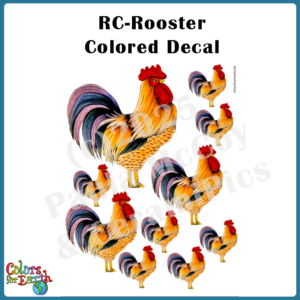 Rooster Colored - Waterslide Decals