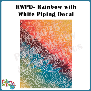 RWPD-Rainbow with White Piping - Waterslide Decals