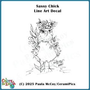 Sassy Chick Line Art - Waterslide Decals