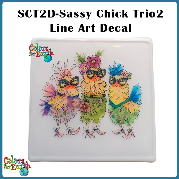 Sassy Chicks Trio2 - Waterslide Decals