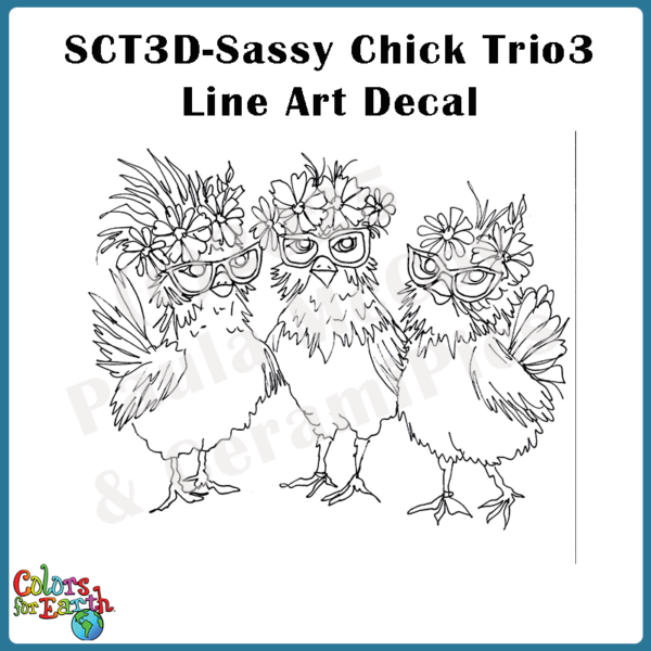 Sassy Chicks Trio3 - Waterslide Decals