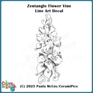 Zentangle Flower Vine - Waterslide Decals