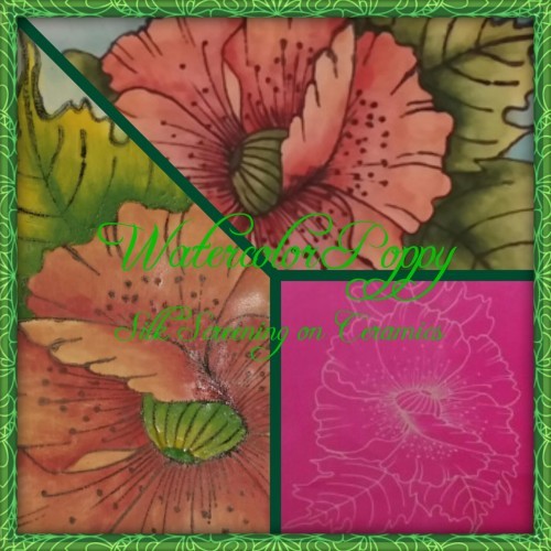 Watercolor Poppy (Silk Screening on Ceramics)