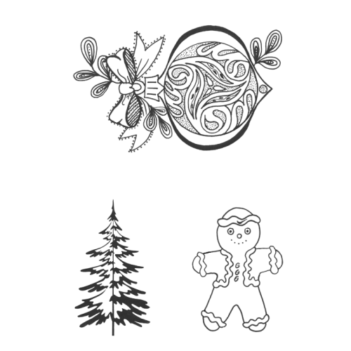 SSDCH-5 Christmas Tree/Bulb/Gingerbread Man Designer Silk Screen