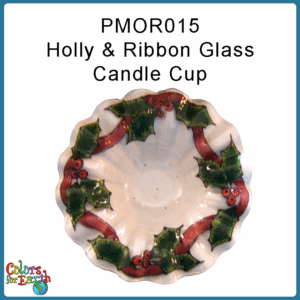 Holly & Ribbon Glass Candle Cup-PDF