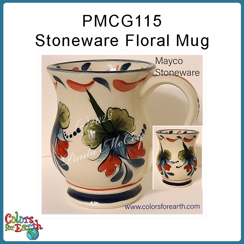 Stoneware Floral Mug