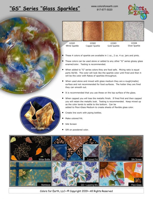 Colors for Earth: Glass Enamels - GS Series - Sparkles