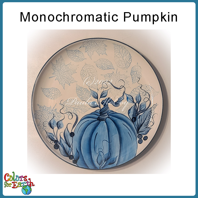 Monochromatic Ceramic Pumpkin Plate - Colors For Earth, LLC