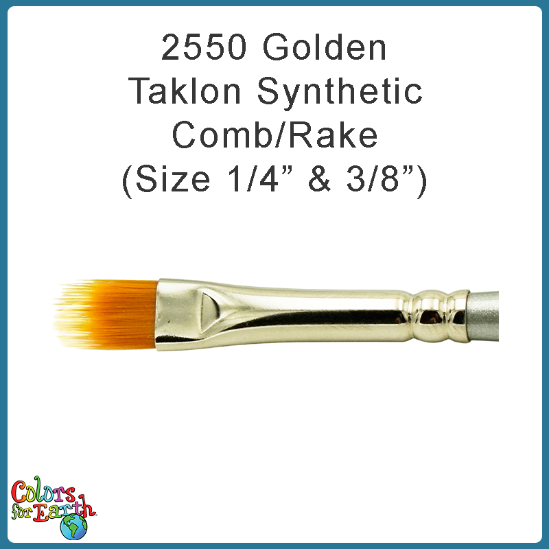 2550 Golden Taklon Synthetic Comb/Rake - Colors For Earth, LLC