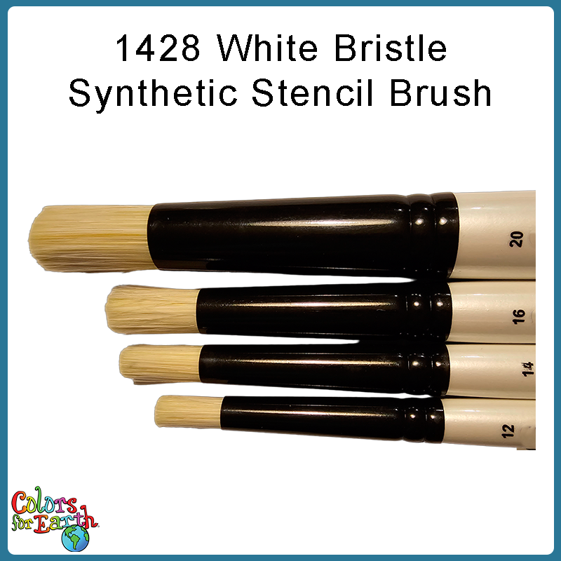 Premium Stencil Brush - White Bristle Synthetic 1428
