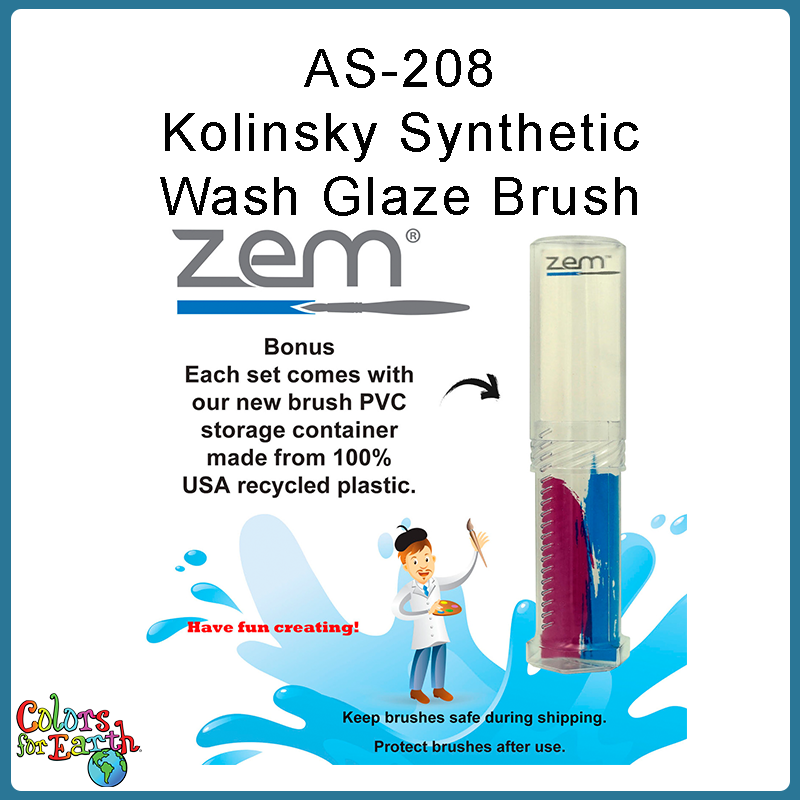 AS-208 Kolinsky Synthetic Wash Glaze Brush Set 3 pcs - Image 3