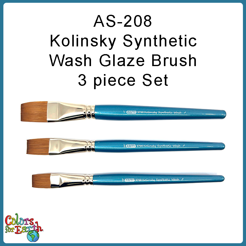AS-208 Kolinsky Synthetic Wash Glaze Brush Set 3 pcs - Image 2
