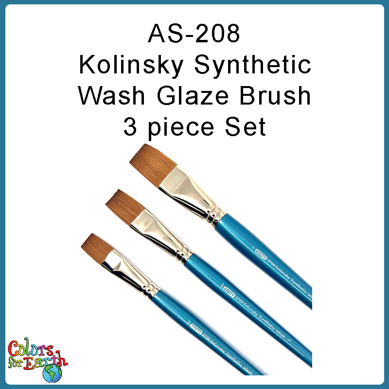 AS-208 Kolinsky Synthetic Wash Glaze Brush Set 3 pcs