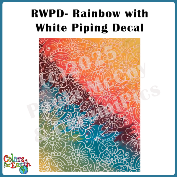 RWPD-Rainbow with White Piping - Waterslide Decals