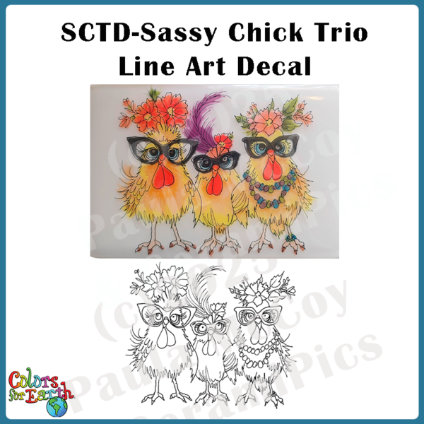 Sassy Chicks Trio - Waterslide Decals - Image 2