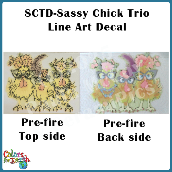 Sassy Chicks Trio - Waterslide Decals - Image 3
